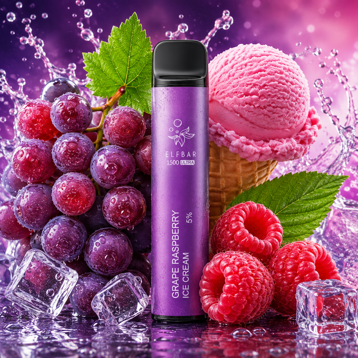 ELF BAR 1500 Ultra Grape Raspberry Ice Cream