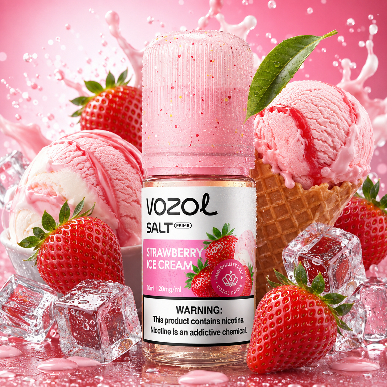 Vozol Prime Strawberry lce Cream