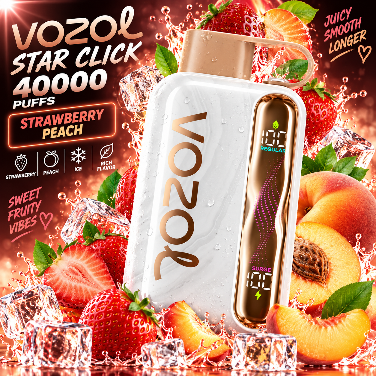 Vozol STAR 40000 «Полуниця та персик»