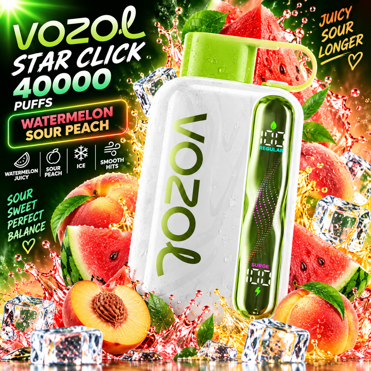 Vozol STAR 40000 «Кавун і кислий персик»