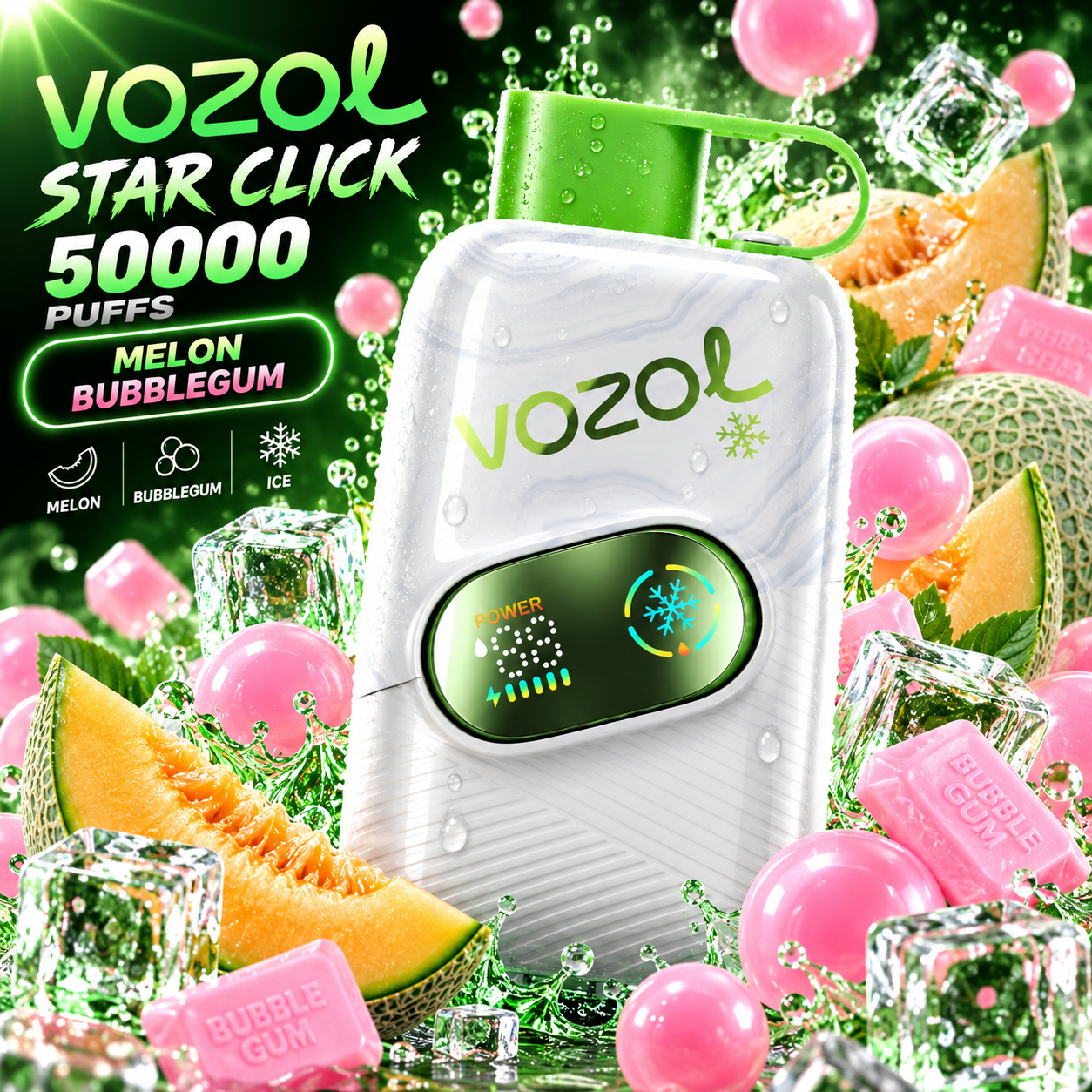 Vozol Star Click 50000 Melon Bubblegum