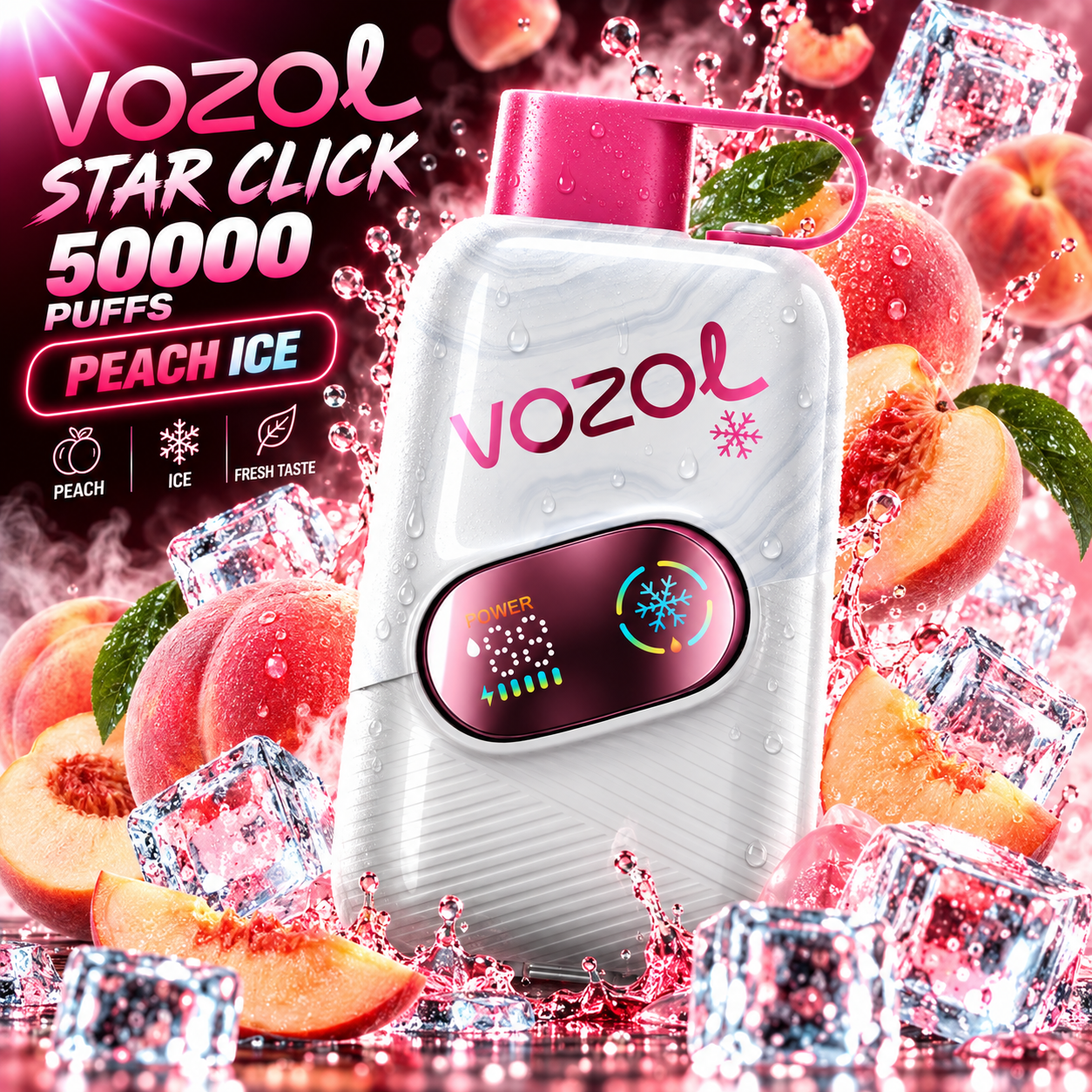Vozol Star Click 50000 Peach Ice