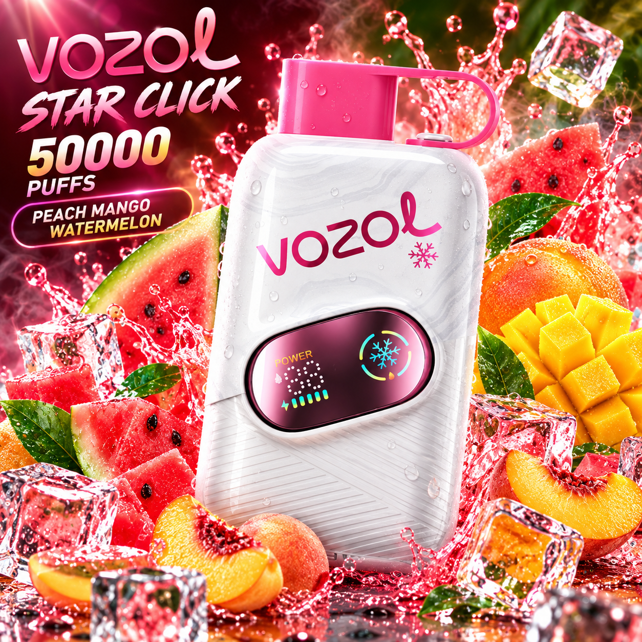 Vozol Star Click 50000 «Персик, манго, кавун»