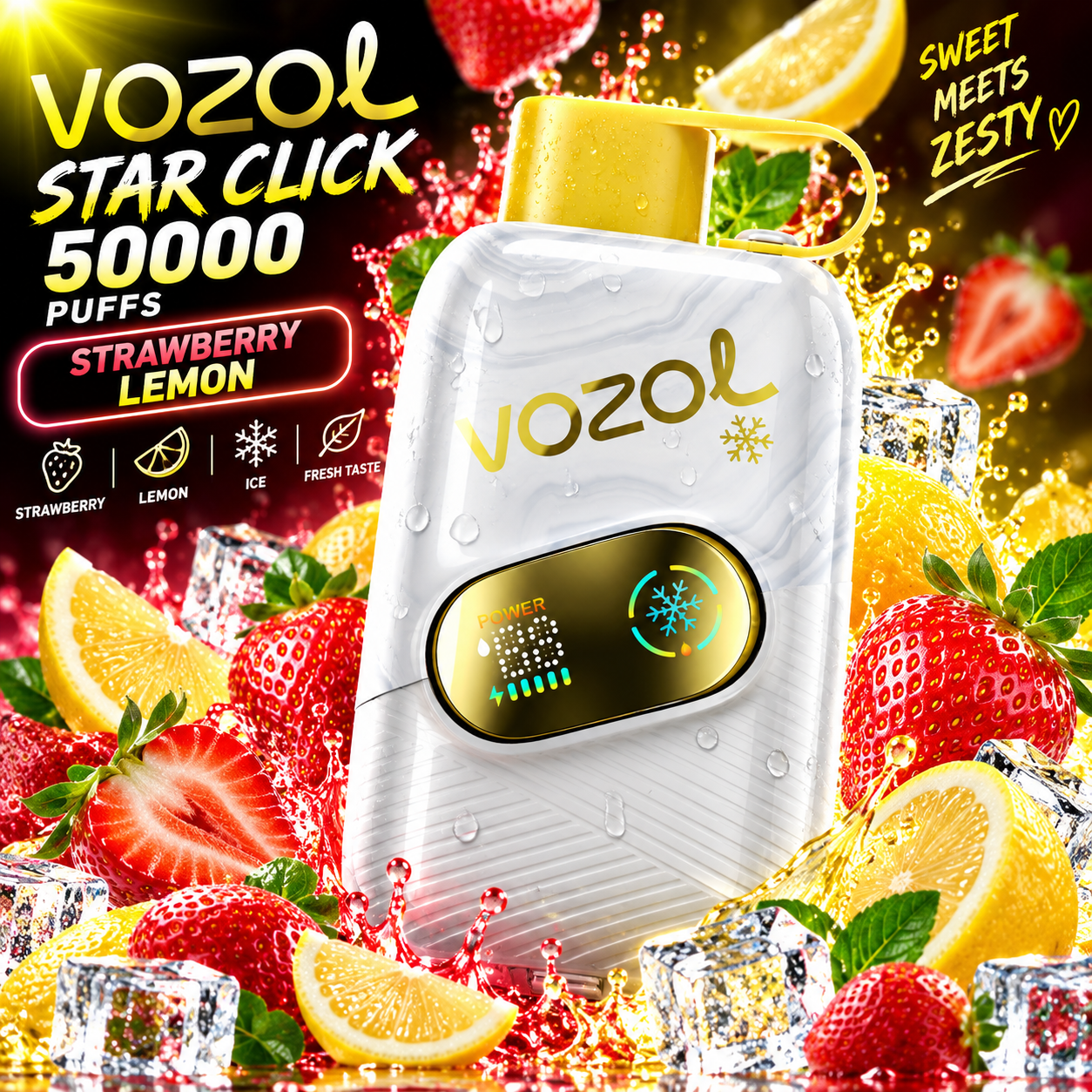 Vozol Star Click 50000 «Полуниця та лимон»